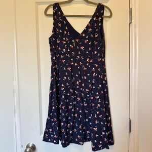 Draper James Navy Floral Midi Dress